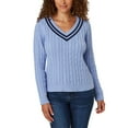 thumbnail image 1 of Lands' End Women's V-Neck Cable Sweater, 1 of 5