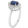 thumbnail image 3 of Oval Cut Gemstone & 0.23 CT. T.W. Diamond Halo Ring in 14K Gold, 3 of 6