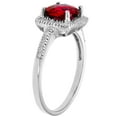 thumbnail image 3 of Cushion Cut Gemstone & 0.18 CT.T.W. Halo Diamond Ring in 14K Gold, 3 of 5