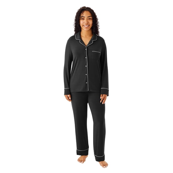 Dreammark Women's 2-Piece Notch Collar Pajama Set