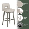 thumbnail image 5 of HH2 Home Upholstered Key Back Wood Adjustable Height Swivel Bar Stool, 5 of 20