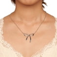 thumbnail image 2 of Rhodium Plated Adjustable Bow Necklace in Sterling Silver, 2 of 4