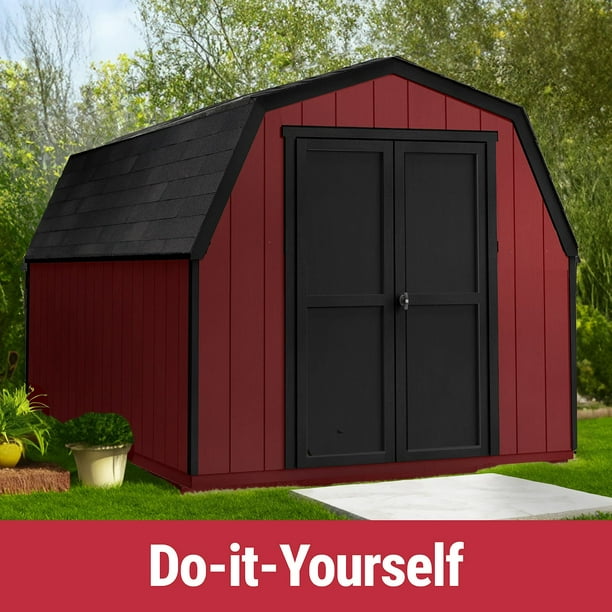 Handy Home Products Barn 8' x 12' Outdoor Wooden Shed, Choose