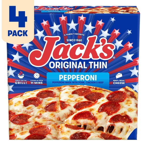 Jack's Original Thin Pepperoni Frozen Pizza 4 pk.
