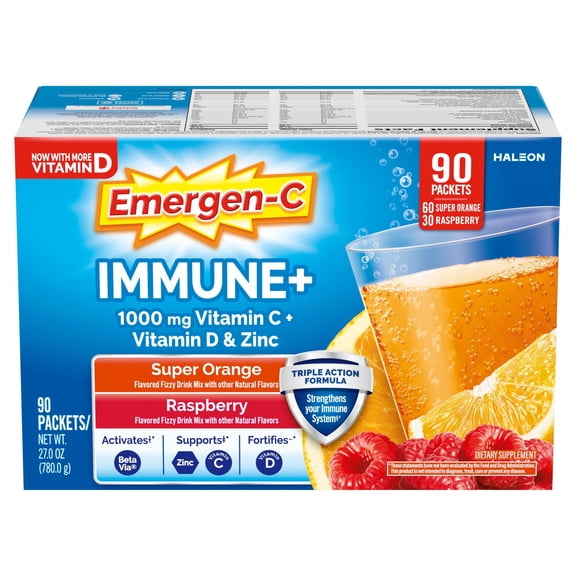 Emergen-C Immune+ Triple Action Vitamin C Powder, 1000mg, 90 ct.