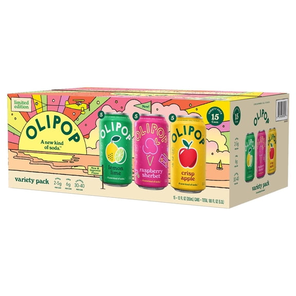 Olipop Limited Edition Variety Pack, A new Kind of Soda, 12 fl. oz., 15 pk.