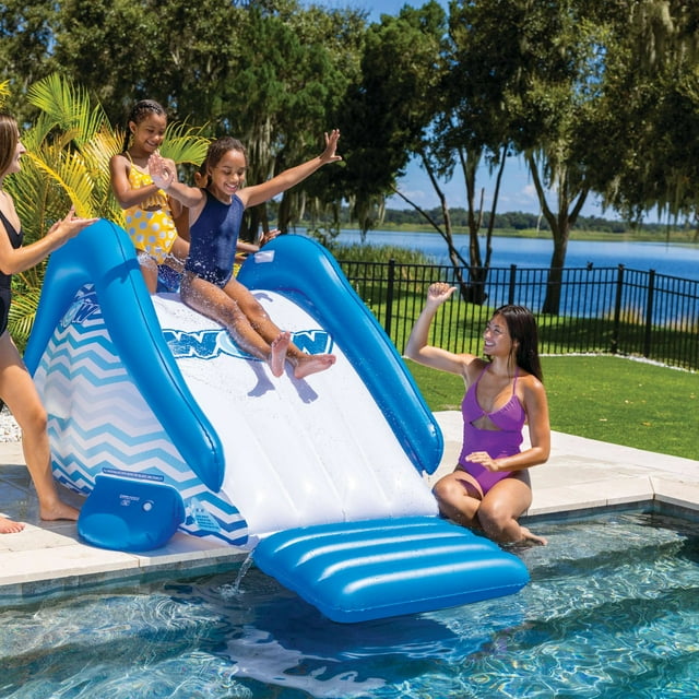 WOW Sports Cascade Inflatable Pool Slide with Sprinkler, Choose Color