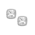 thumbnail image 2 of Cushion Cut Gemstone and 0.15 CT. T.W. Halo Diamond Stud Earrings in 14K Gold, 2 of 4
