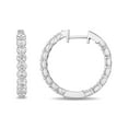 thumbnail image 2 of Round Cut In and Out Diamond Hoop Earrings in 14K Gold, 2 of 7