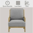 thumbnail image 2 of Member's Mark Savannah Cream Fabric Wood Trim Accent Chair, 2 of 9