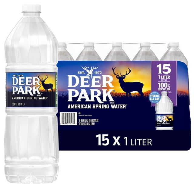 Deer Park 100% Natural Spring Water, 1 L, 15 pk.