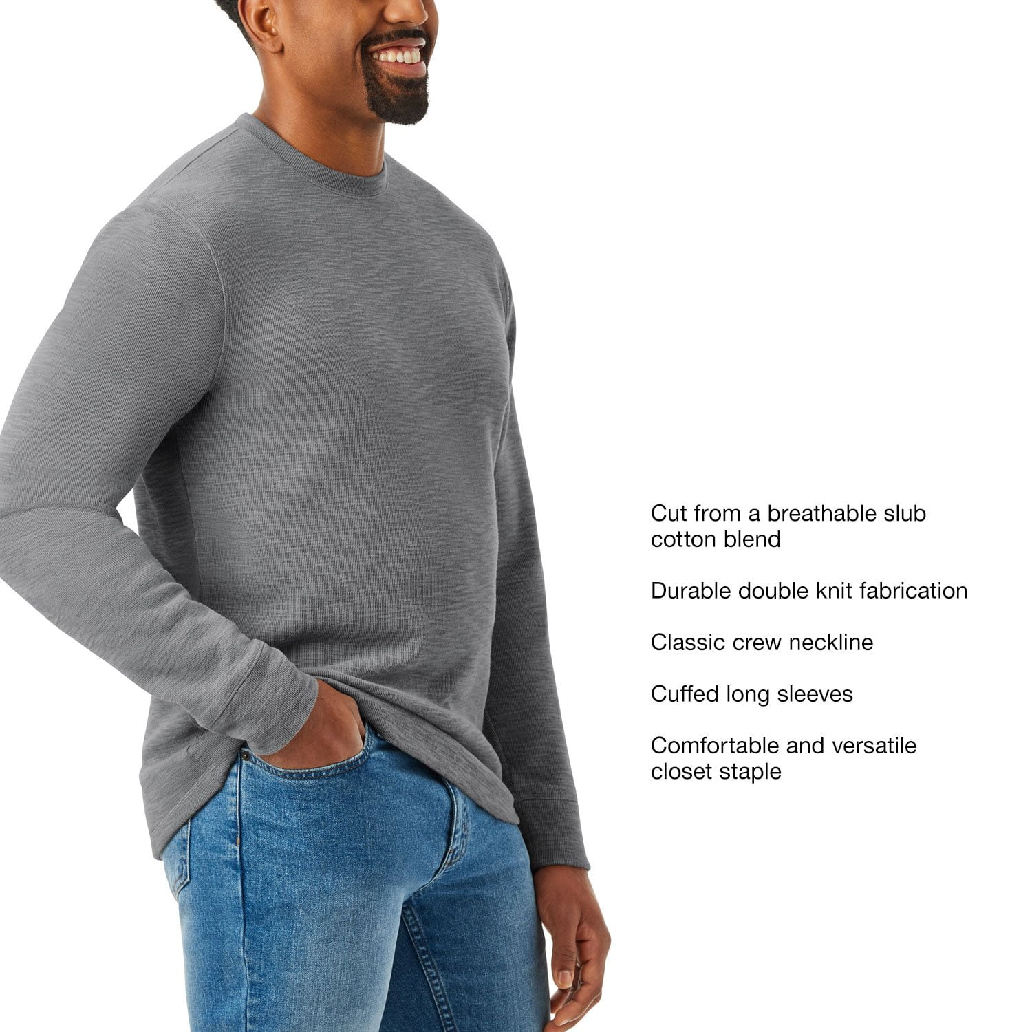 Member's Mark Men's Double Knit Crewneck Long Sleeve