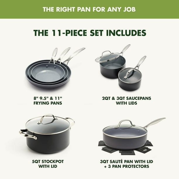 GreenPan Valencia 11-Piece Ceramic Nonstick Cookware Set