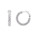 thumbnail image 1 of Italian Twisted Hoop Earrings in Sterling SIlver, 1 of 8