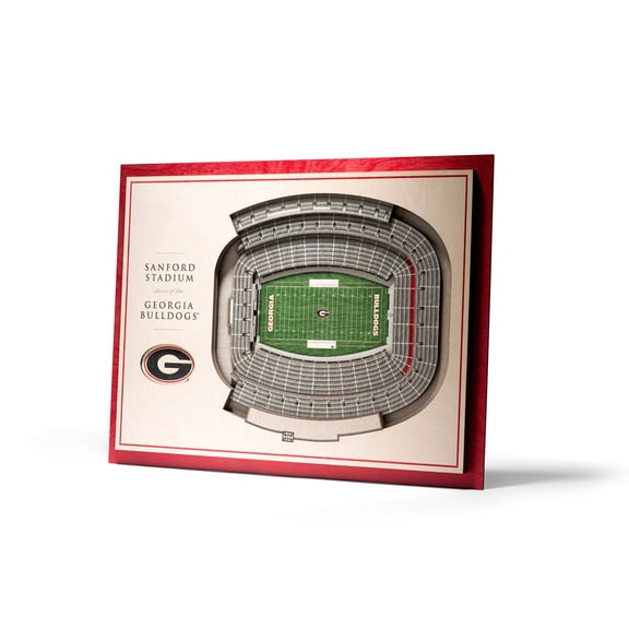 YouTheFan Georgia Bulldogs 17"x13" 3D 5 Layer Stadium View Wall Art