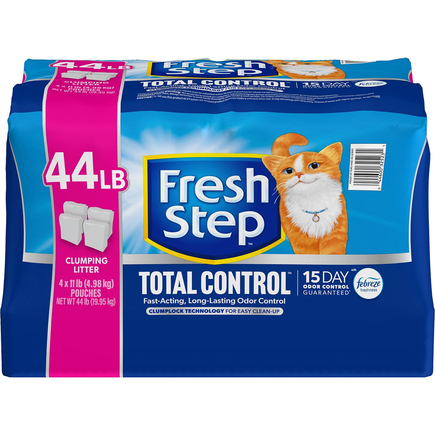 Fresh Step Total Control Scented Clumping Litter with Febreze, 44