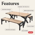 thumbnail image 6 of Keter Porto Resin Outdoor Picnic Table Furniture Set, 3pc, 6 of 16
