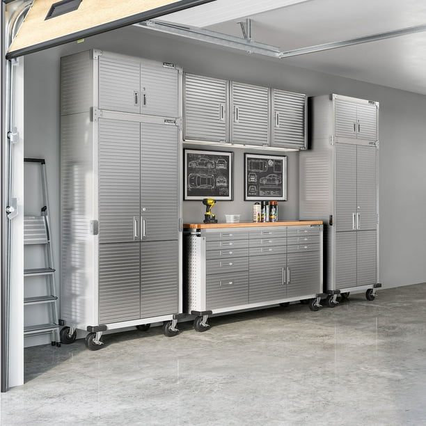 Seville Classics UltraHD 8-Piece Steel Garage Cabinet Storage Set