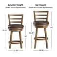thumbnail image 4 of HH2 Home Ronan Wood Ladder Back Adjustable Height Swivel Stool, 4 of 22