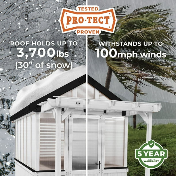 Backyard Discovery 9' x 6' Traditional Cedar Greenhouse in White