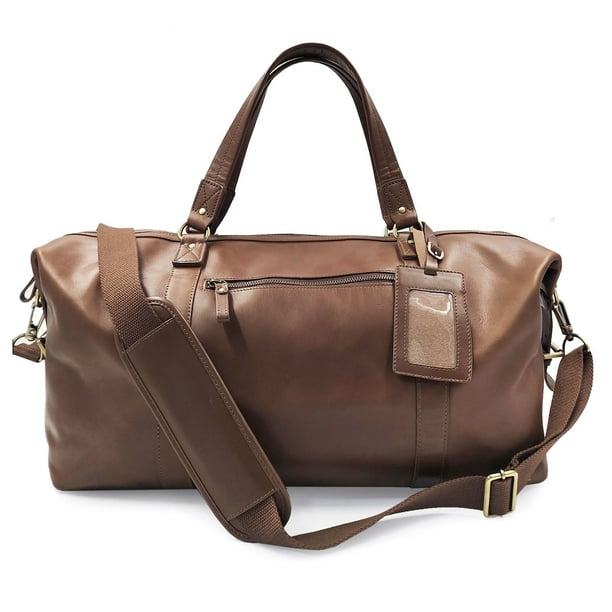 Genuine Leather Travel Bag- Dark Brown - Samsclub.com