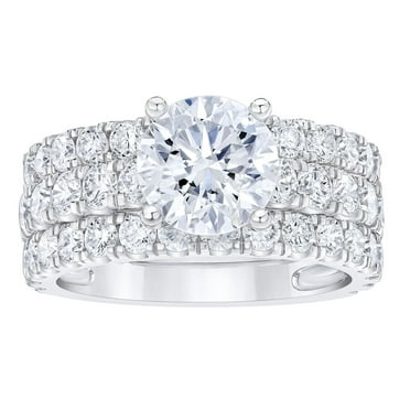 Lab Created Round Diamond Ring in 18K White Gold, 5.0 C.T.T.W.