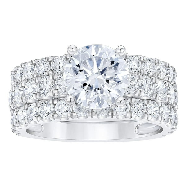 Lab Created Round Diamond Ring in 18K White Gold, 5.0  display picture 2