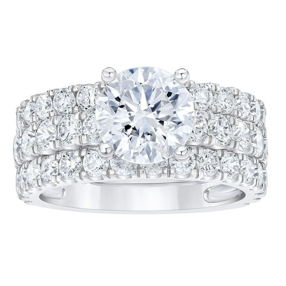 Lab Created Round Diamond Ring in 18K White Gold, 5.0 C.T.T.W.
