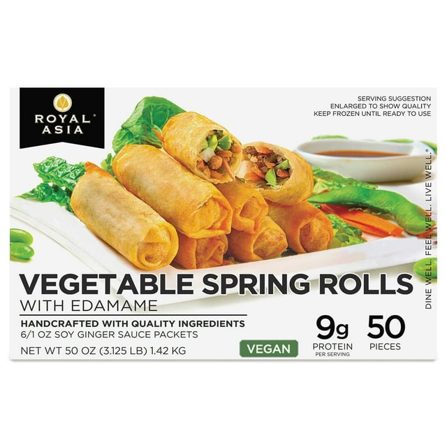 Royal Asia Vegetable Spring Rolls with Soy Ginger Sauce, 50 ct.