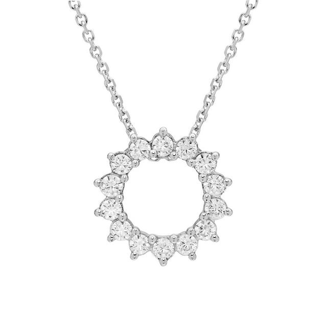 0.50 CT. T.W. Round Cut Open Circle Diamond Pendant Necklace in 14K Gold