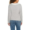 thumbnail image 3 of Lands' End Women's V-Neck Cable Sweater, 3 of 5