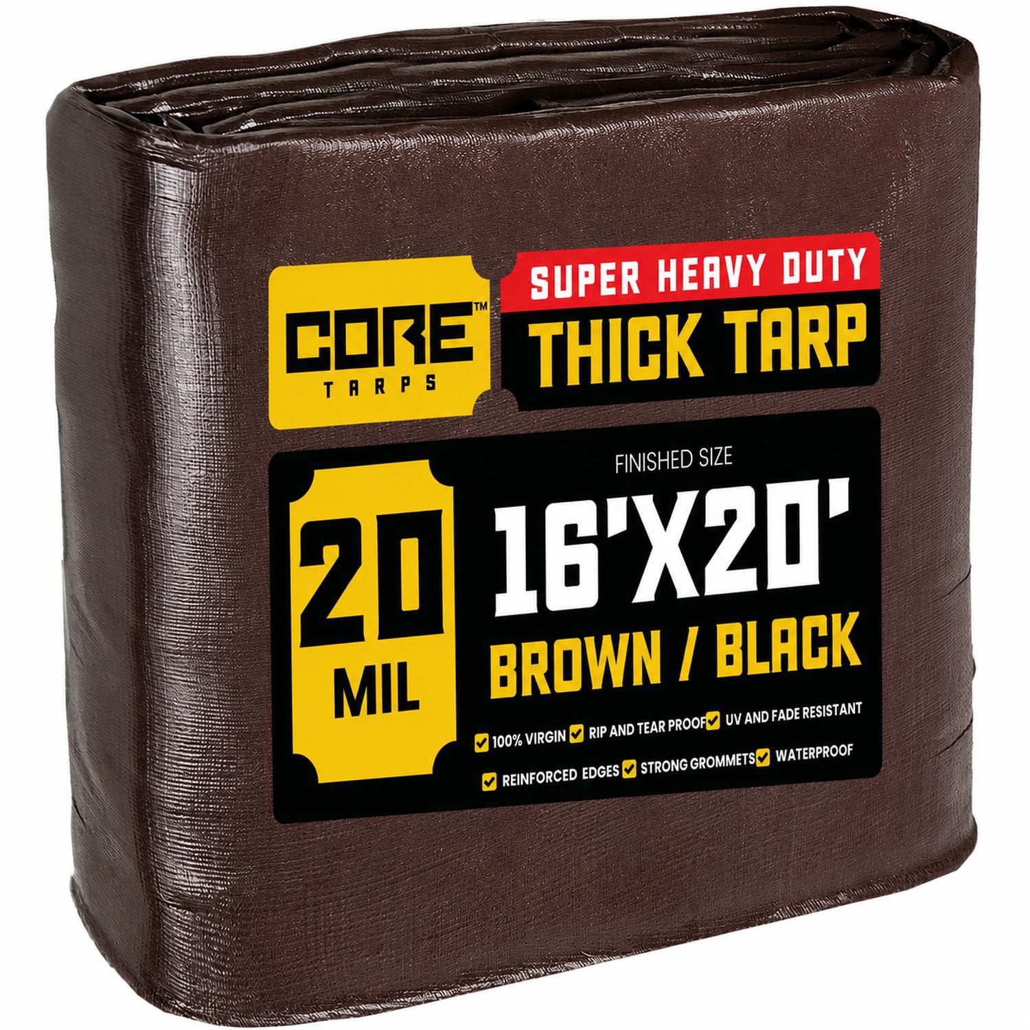 Heavy Duty 16' x 20' Tarp Cover, Waterproof, UV Resistant, Rip and