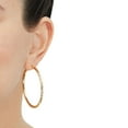 thumbnail image 4 of Crystal Cut Round Hoop Earrings in 14K Gold, 4 of 6