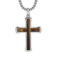 thumbnail image 1 of Men's Stainless Steel Inlay Cross Pendant 24", 1 of 5