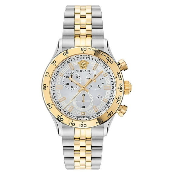 Versace Men's Hellenyium Chronograph Two-Tone Bracelet Watch, 44mm