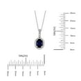 thumbnail image 4 of Oval Cut Genuine Gemstone & 0.11 CT. T.W. Diamond Halo Pendant Necklace in 14K Gold, 4 of 6