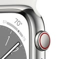 thumbnail image 3 of Apple Watch Series 8 GPS + Cellular 45mm Stainless Steel Case with Sport Band, Choose Color and Band Size, 3 of 10