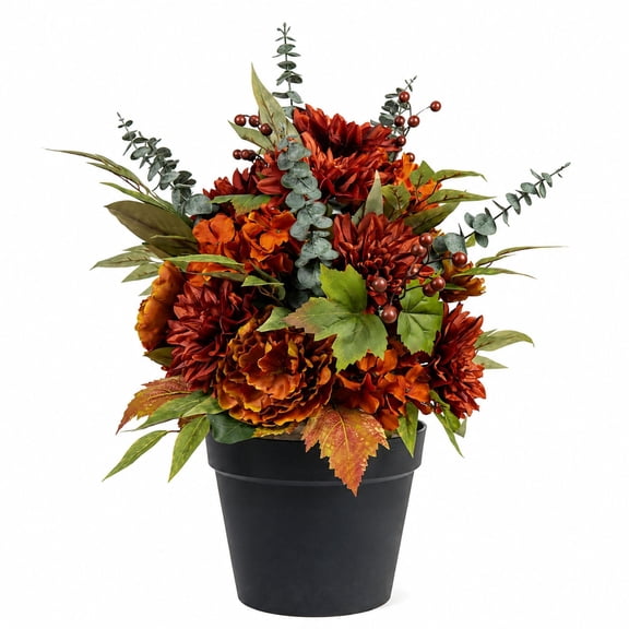 Artificial 32" Urn Filler in Black Grower's Pot, Assorted Colors