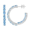 thumbnail image 1 of Oval Cut Gemstone Inside Out Hoop Earrings in Sterling Silver, 1 of 4