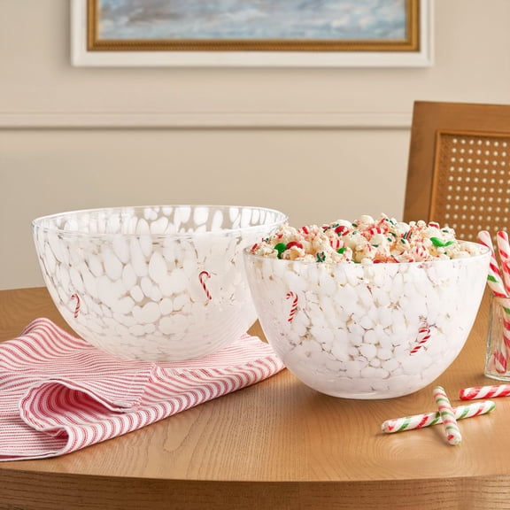 Member's Mark Holiday Icon Glass Serving Bowls, Set of 2