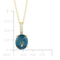 thumbnail image 3 of Oval Cut London Blue Topaz and Diamond Pendant Necklace in 14K Gold, 3 of 6