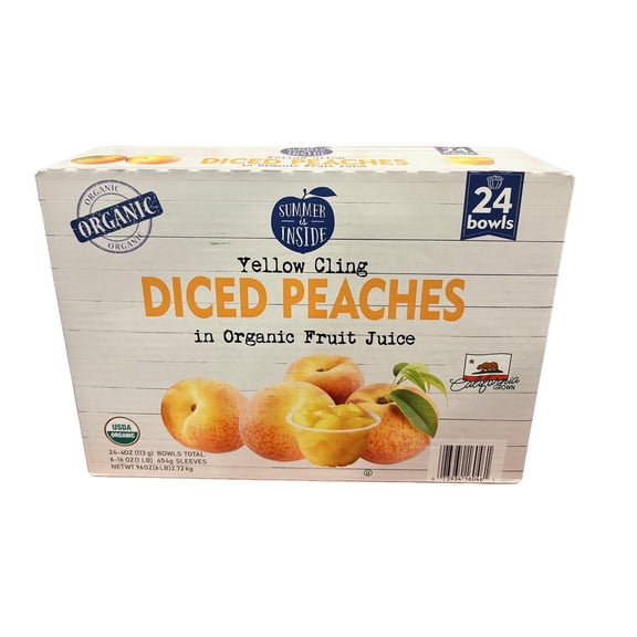 Summer Is Inside Organic Diced Peaches in Fruit Juice, 4 oz., 24 pk.