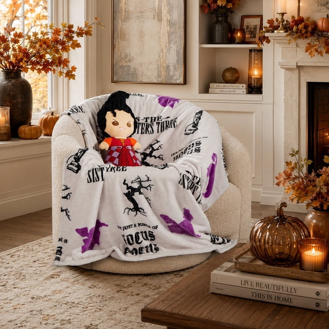 Licensed Hocus Pocus 2-Piece Pillow Buddy and Silk Touch Throw Set