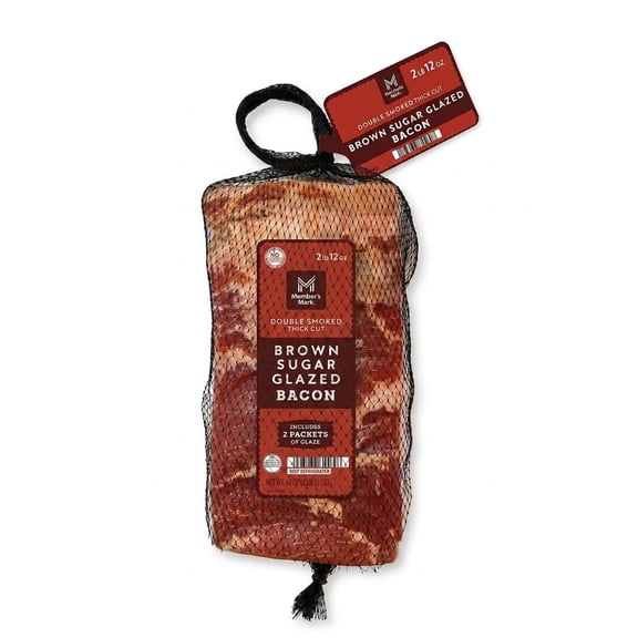 Member's Mark Double Smoked Thick Cut Brown Sugar Glazed Bacon, 2 lb. 12 oz.