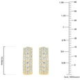 thumbnail image 4 of 1.00 CT. T.W. Round Cut Three Row Diamond Huggie Hoop Earrings in 14K Gold, 4 of 5