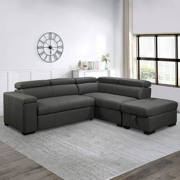 Zion Fabric Storage Sectional with Pullout Bed