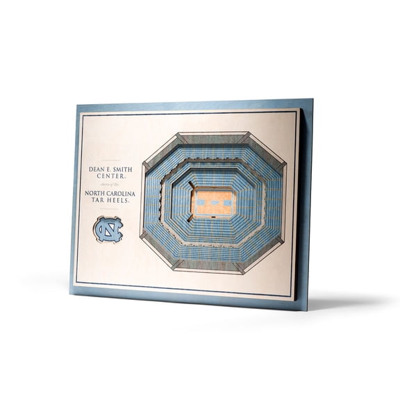 YouTheFan North Carolina Tar Heels 17"x13" 3D 5 Layer Stadium View Wall Art