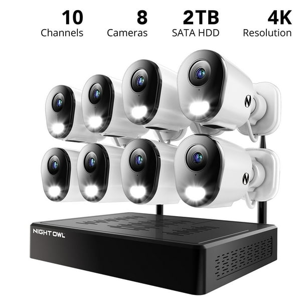 Night Owl 4K Cameras with 2TB NVR Security System,