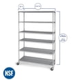 thumbnail image 3 of Member's Mark 6-Tier NSF Heavy Duty Wire Shelving, 47.75" W x 18" D x 75.5" H, 3 of 20