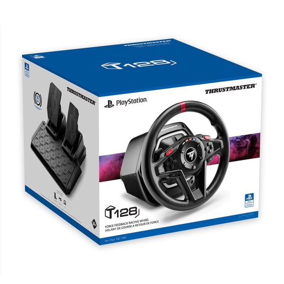 Thrustmaster T128, Force Feedback Racing Wheel with Magnetic Pedals, PlayStation 5, PC